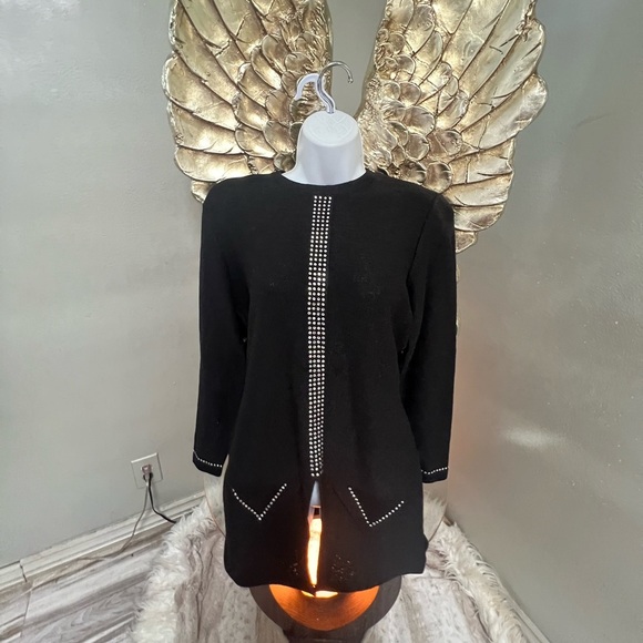 Stunning 1980s Steve Fabrikant Mini Dress/Sweater With Rhinestones Medium - Picture 13 of 14